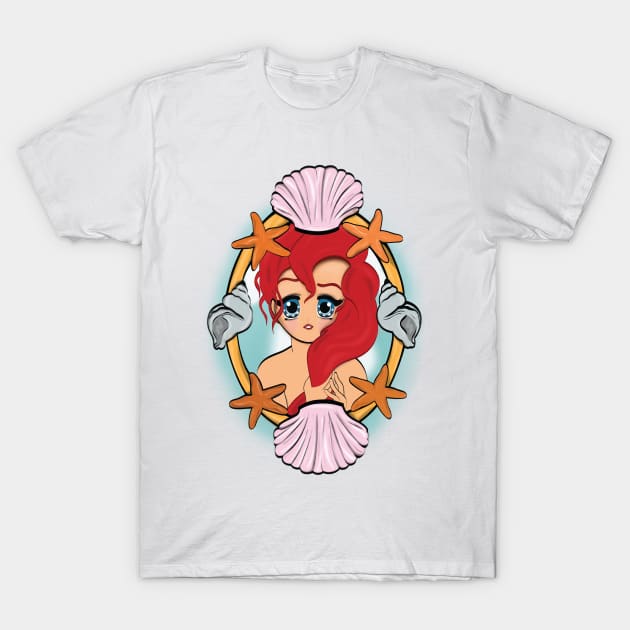 Manga Mermaid T-Shirt by DaintyMoonDesigns